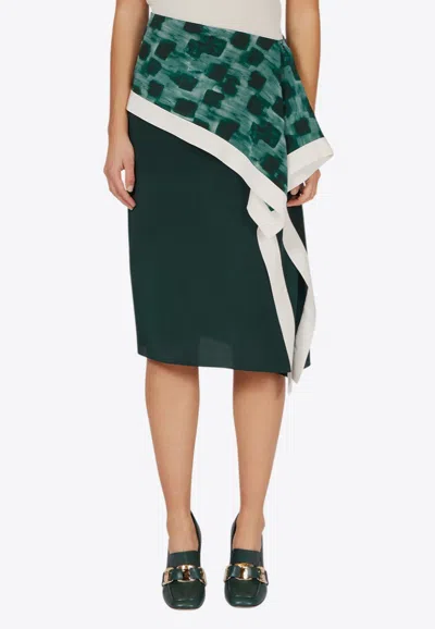 FERRAGAMO GRAPHIC PRINT ASYMMETRIC SKIRT