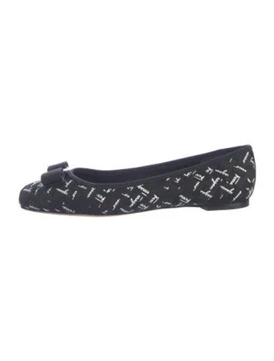 Pre-owned Ferragamo Graphic Print Ballet Flats In Blue
