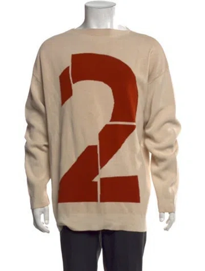 Pre-owned Ferragamo Graphic Print Crew Neck Pullover In Neutral