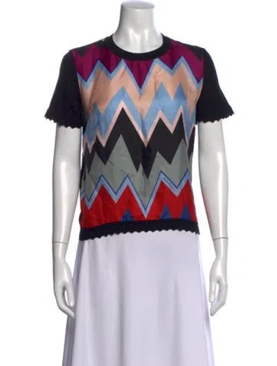 Pre-owned Ferragamo Graphic Print Crew Neck Top In Multi