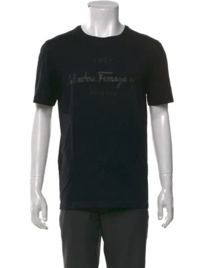 Pre-owned Ferragamo Graphic Print Crew Neck T-shirt In Black