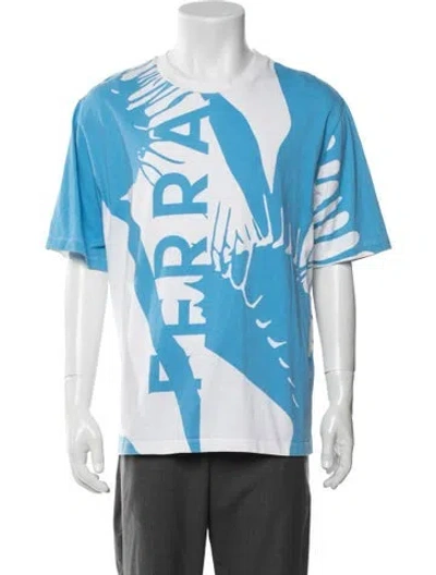 Pre-owned Ferragamo Graphic Print Crew Neck T-shirt In Blue