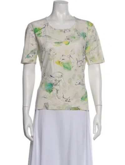 Pre-owned Ferragamo Graphic Print Crew Neck T-shirt In Neutral