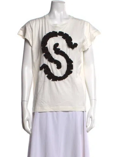 Pre-owned Ferragamo Graphic Print Crew Neck T-shirt In White