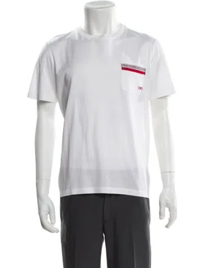 Pre-owned Ferragamo Graphic Print Crew Neck T-shirt In White