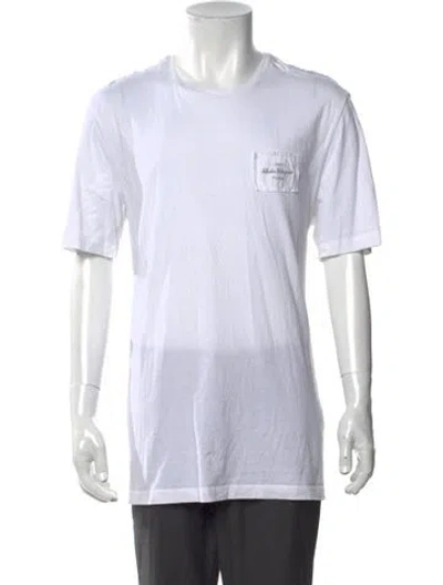 Pre-owned Ferragamo Graphic Print Crew Neck T-shirt In White