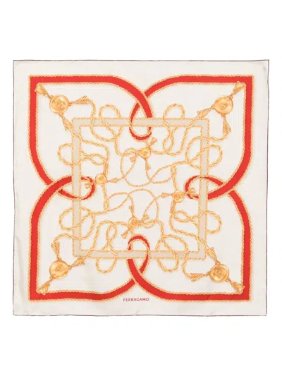 Ferragamo Graphic-print Scarf In Neutrals