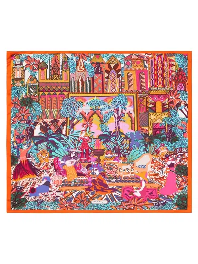 Ferragamo Graphic-print Scarf In Orange