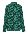 Ferragamo Graphic Print Button-up Shirt In Green
