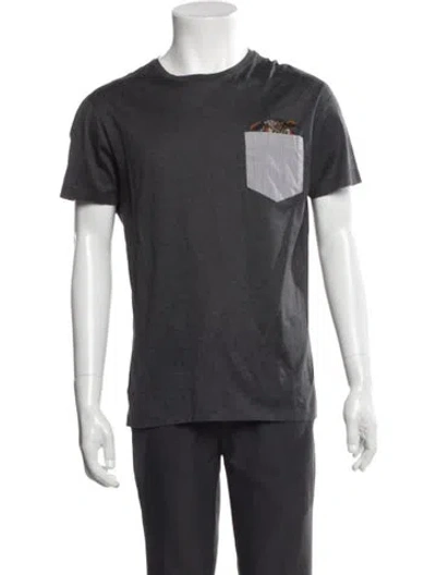 Pre-owned Ferragamo Graphic Print Short Sleeve Shirt In Gray
