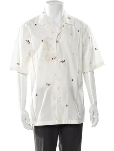 Pre-owned Ferragamo Graphic Print Short Sleeve Shirt In White
