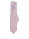 Ferragamo Gancini Square Print Silk Tie In Pink
