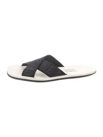 Pre-owned Ferragamo Graphic Print Slides In Blue