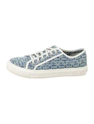 Pre-owned Ferragamo Graphic Print Sneakers In Blue