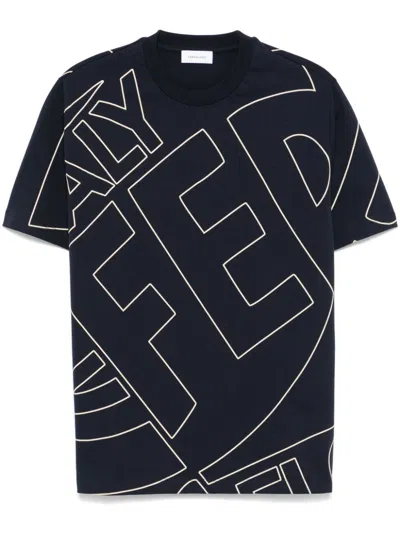 Ferragamo Graphic-print T-shirt In Navy
