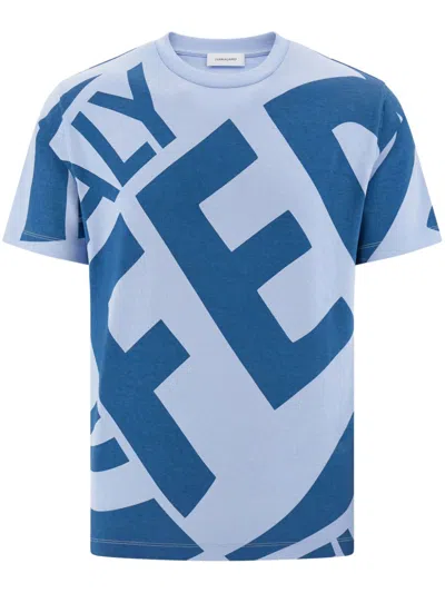 Ferragamo Graphic Print T-shirt In Blue