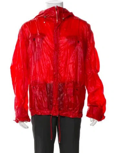 Pre-owned Ferragamo Graphic Print Windbreaker In Red