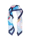 Ferragamo Graphic Printed Scarf In Navy