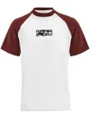Ferragamo Flock Print Cotton T-shirt In White/bordeaux