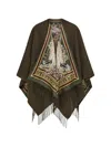 Ferragamo Graphic-pattern Cape In Green
