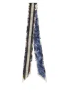 Ferragamo 'engraving' Print Bandeau Scarf In Blue