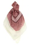 Ferragamo Engraved Floral Lightweight Rectangular Scarf In Pink
