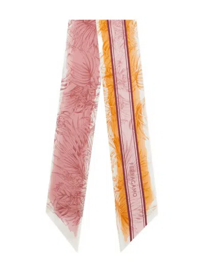Ferragamo Gravure-print Silk Bandeau In Multi