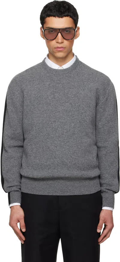 Ferragamo Gray & Black Cashmere Blend Sweater