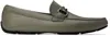 Ferragamo Gray Gancini Ornament Loafers In Ash Grey || Nero