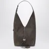 Ferragamo Gray Suede Hobo Bag