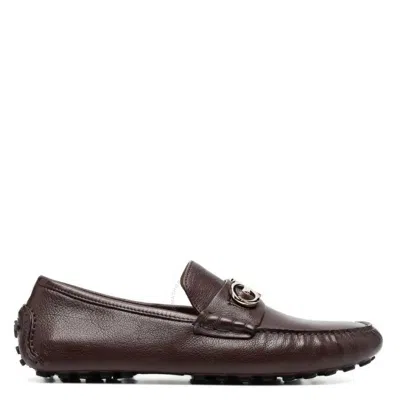 Ferragamo Grazioso Gancini Ornament Driver In Brown