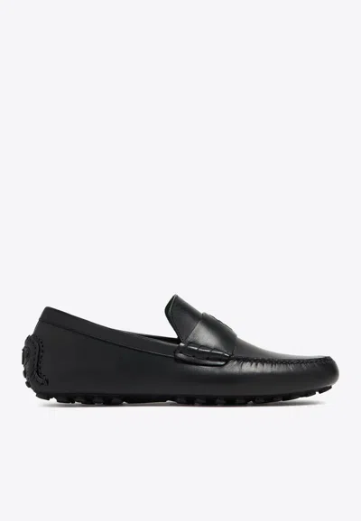 Ferragamo Grazioso Logo Leather Loafers In Black