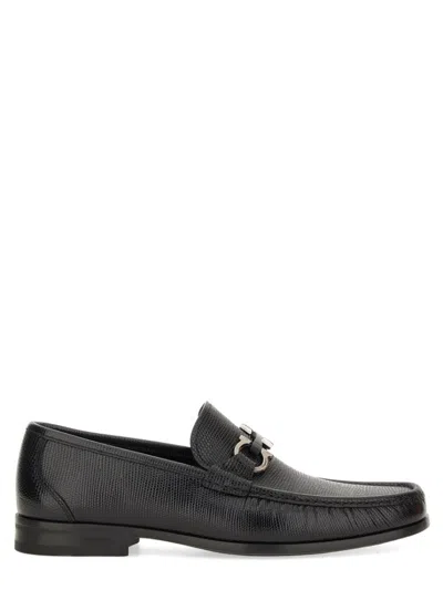 Ferragamo Great" Loafer With "hooks In Black