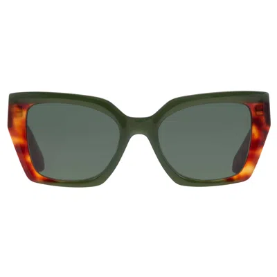 Ferragamo Green Butterfly Ladies Sunglasses Sf2035s 335 52