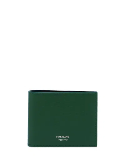 Ferragamo Green Calf Leather Classic Wallet