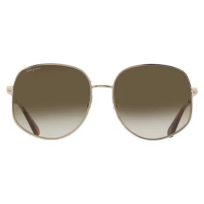 FERRAGAMO GREEN GRADIENT OVAL LADIES SUNGLASSES SF277S 723 61