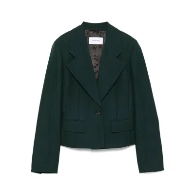 FERRAGAMO FERRAGAMO GREEN JACKETS - BLAZERS WOMEN