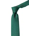 Ferragamo Green Lamps Silk Tie In Green