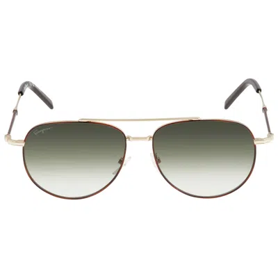 Ferragamo Green Pilot Unisex Sunglasses Sf226s 723 58 In Gold