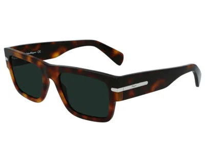 Ferragamo Green Rectangular Men's Sunglasses Sf1030scp 214 54 In ["tortoise","green"]