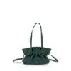 Ferragamo Green Shoulder Bag With Embossed Logo Lettering On The Front And Gancini In Leather In Green