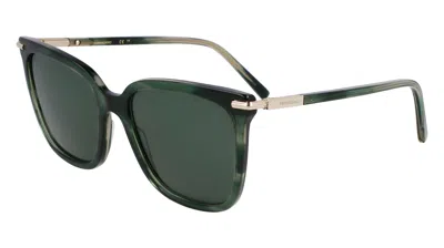Ferragamo Green Square Ladies Sunglasses Sf2037s 315 56