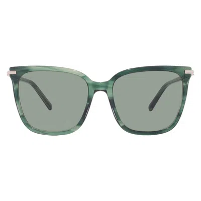 Ferragamo Green Square Ladies Sunglasses Sf2037s 315 56