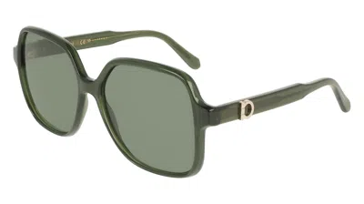 Ferragamo Green Square Ladies Sunglasses Sf2069se 317 57