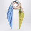 Ferragamo Silk Scarf Feather Motif Square Shape In Multi