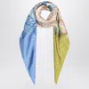 Ferragamo Silk Scarf Feather Motif Square Shape In Multi