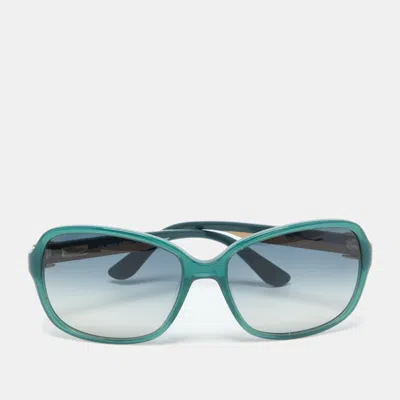 Ferragamo Green/green Gradient Sf606s Rectangle Sunglasses