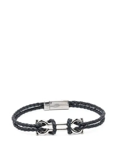 Ferragamo Grey Brass Bracelets In Black