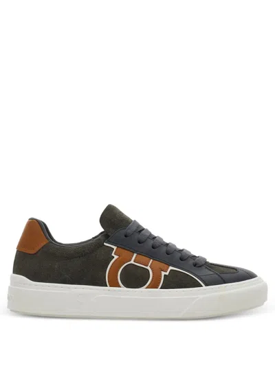 Ferragamo Grey Daytona Sneakers In Multi