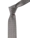 Ferragamo Grey Gancini Silk Tie In Gray